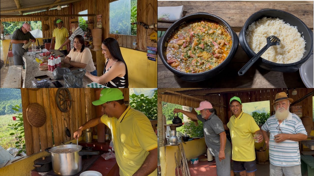 HOJE NA CASINHA NO P&Eacute; DA SERRA, FIZEMOS A DELICIOSA MOQUECA CAPIXABA, COM OS AMIGOS.