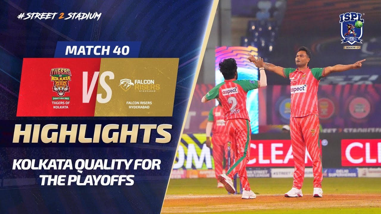 ISPL Season 3 - Match 40: Tiigers of Kolkata defeat Falcon Risers & qualify for the playoffs!