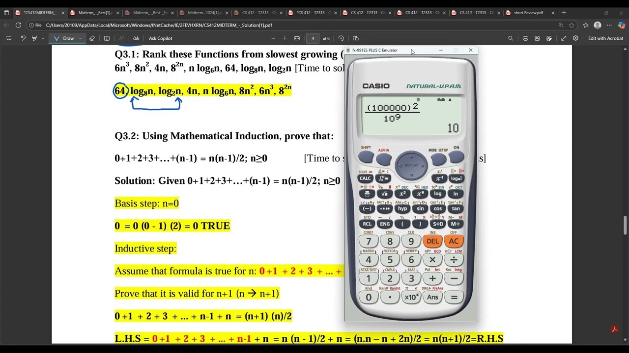 ALGORITHM ANALYSIS & DESIGN (CS 412) - Old midterm exam - جامعة الإمام عبدالرحمن بن فيصل IAU