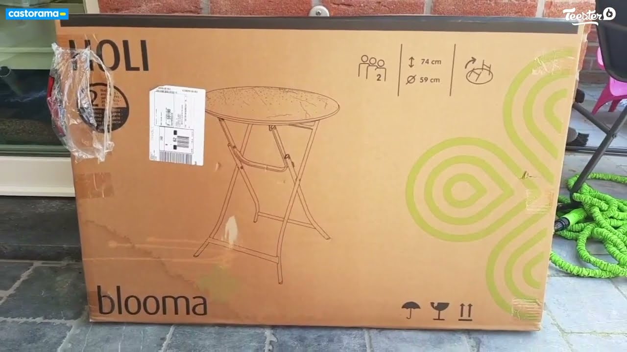 Avis Consommateur : Table de jardin en métal Holi grise ø60 cm  | Castorama