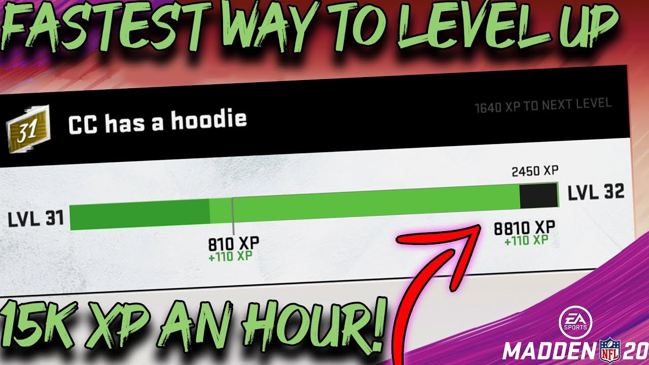 THE ABSOLUTE FASTEST WAY TO LEVEL UP IN MADDEN 20! 15,000 XP AN HOUR!