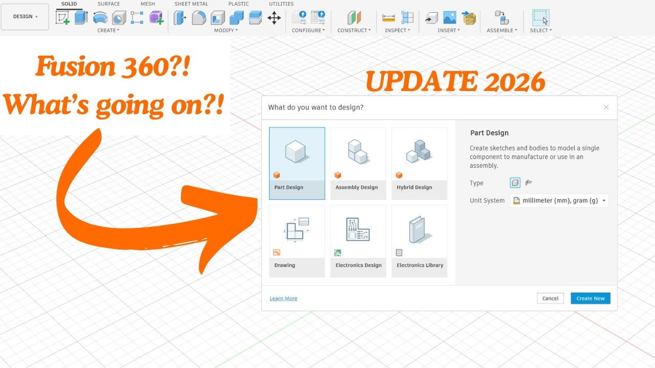 Fusion 360 New Workflows 2026 | Part vs Assembly vs Hybrid Design