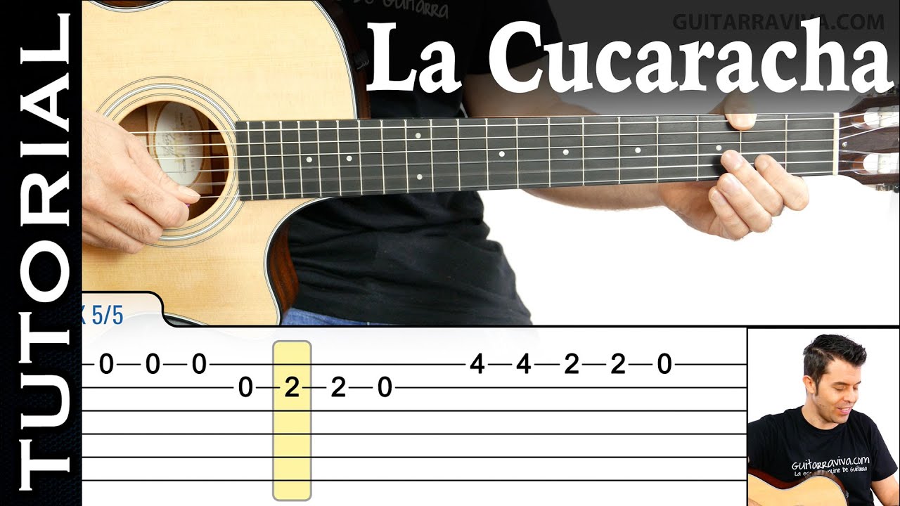 Cómo tocar La Cucaracha en guitarra (Completo) Melodía fácil  guitarraviva