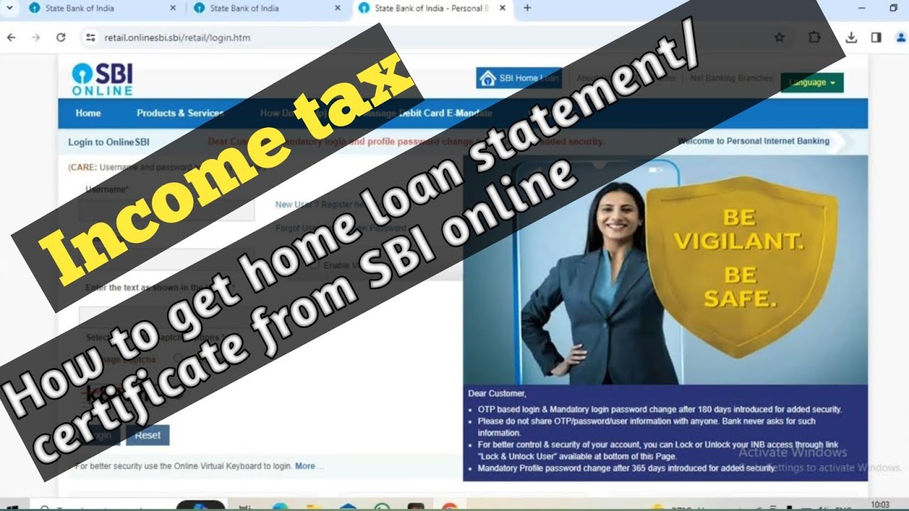 How to get home loan interest  statement/certificate from SBI online| Income tax