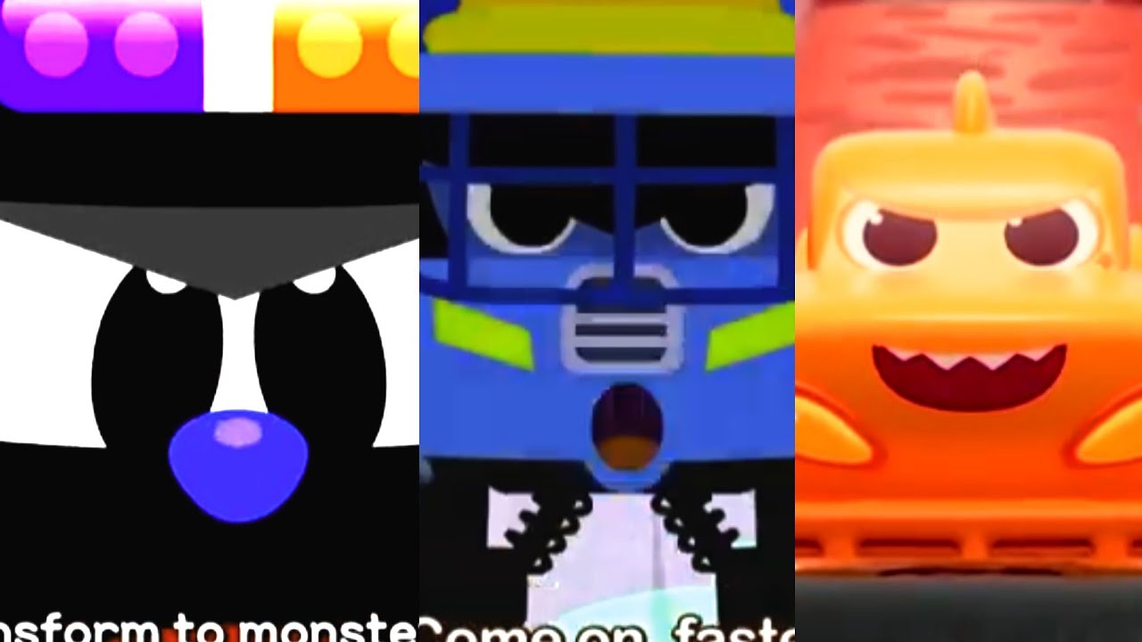 High Speed Monster Police Car Patrol vs Everything /animation and layout effects