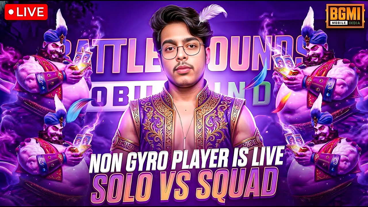 🥵NON GYRO PLAYER IS LIVE WITH 15+ KD - SOLO VS SQUAD | BGMI LIVE
