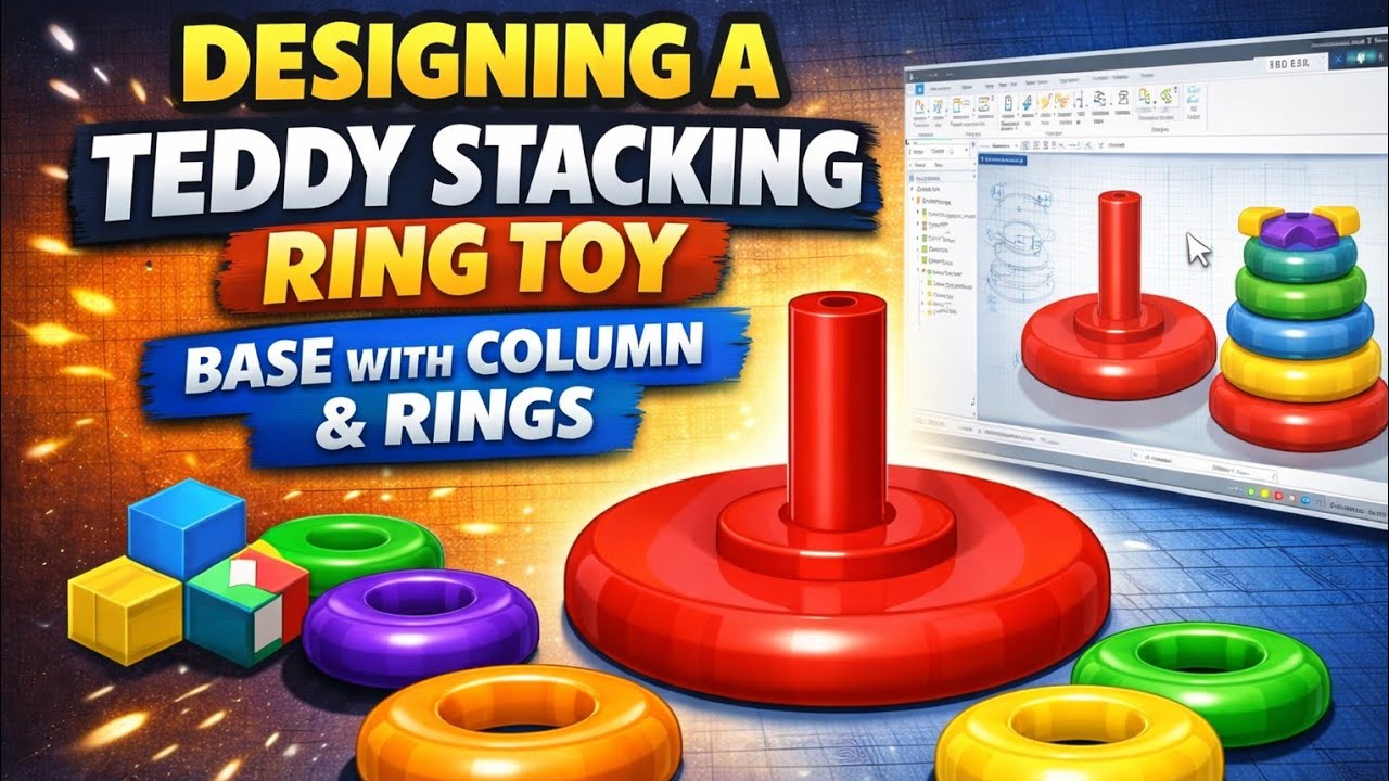 Teddy Stacking Ring Toy Design in Solid Edge &ndash; Part 1 | Base & Rings Modeling