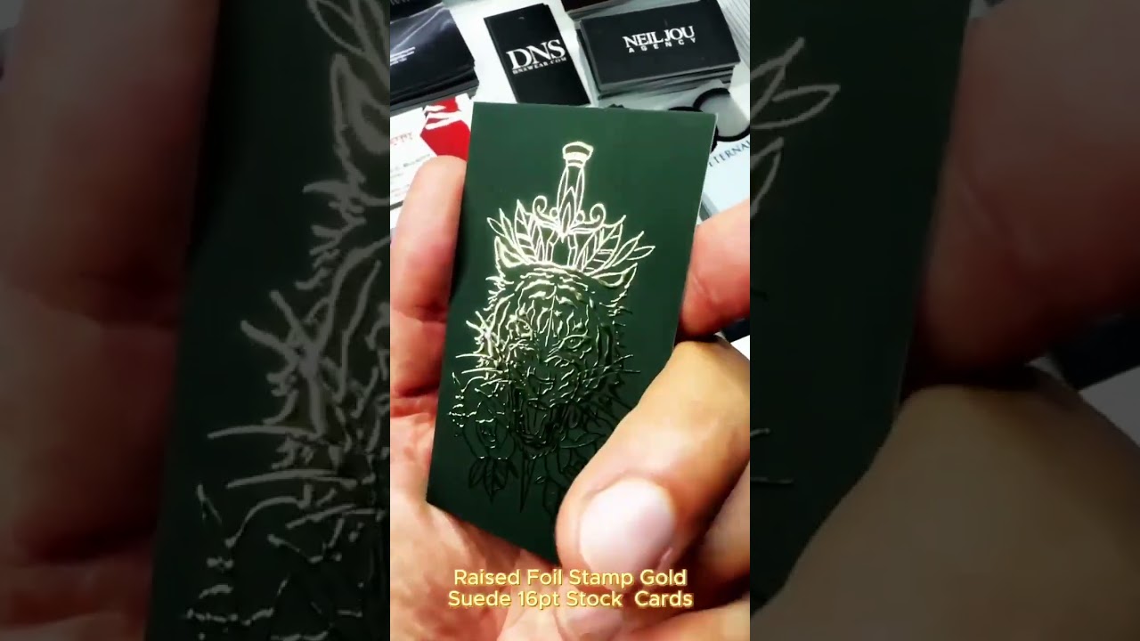 Gold Raised Foil Stamp Business Cards by Neil Jou Productions
