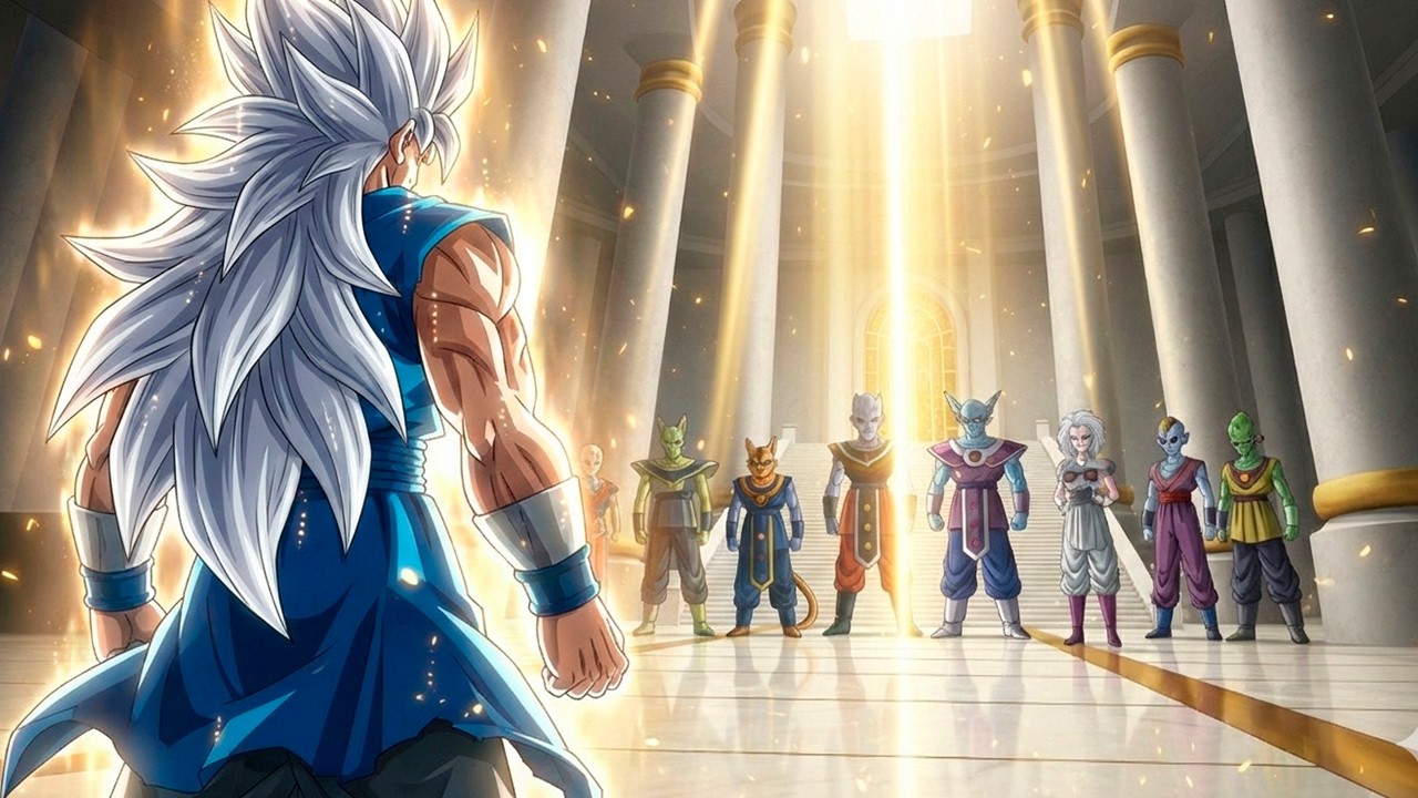 Goku Alcança Uma Nova Transformação Whis E Bills ficam impressionados.