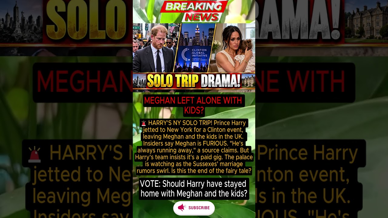 🚨HARRY'S NY SOLO TRIP! Meghan FURIOUS? #royal #princeharry #meghanmarkle #royalfamily #news #shorts