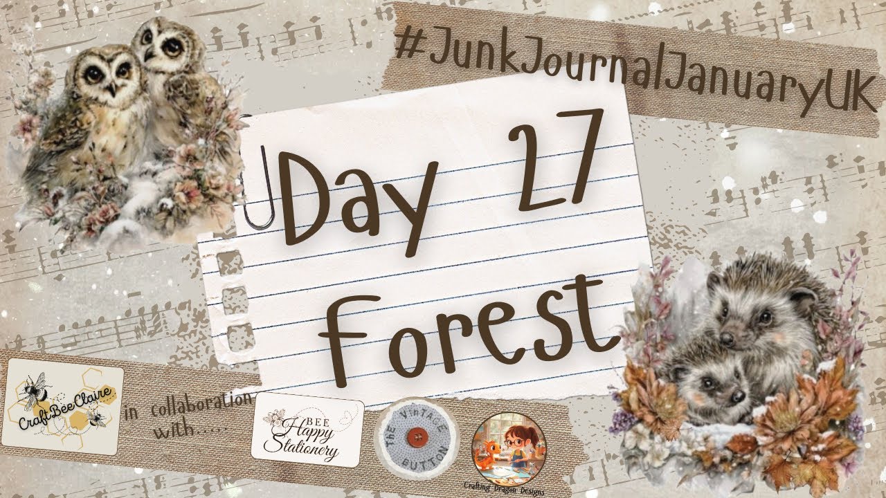#JunkJournalJanuaryUK #day27 - Forest + giveaway 🤩🐝🥳