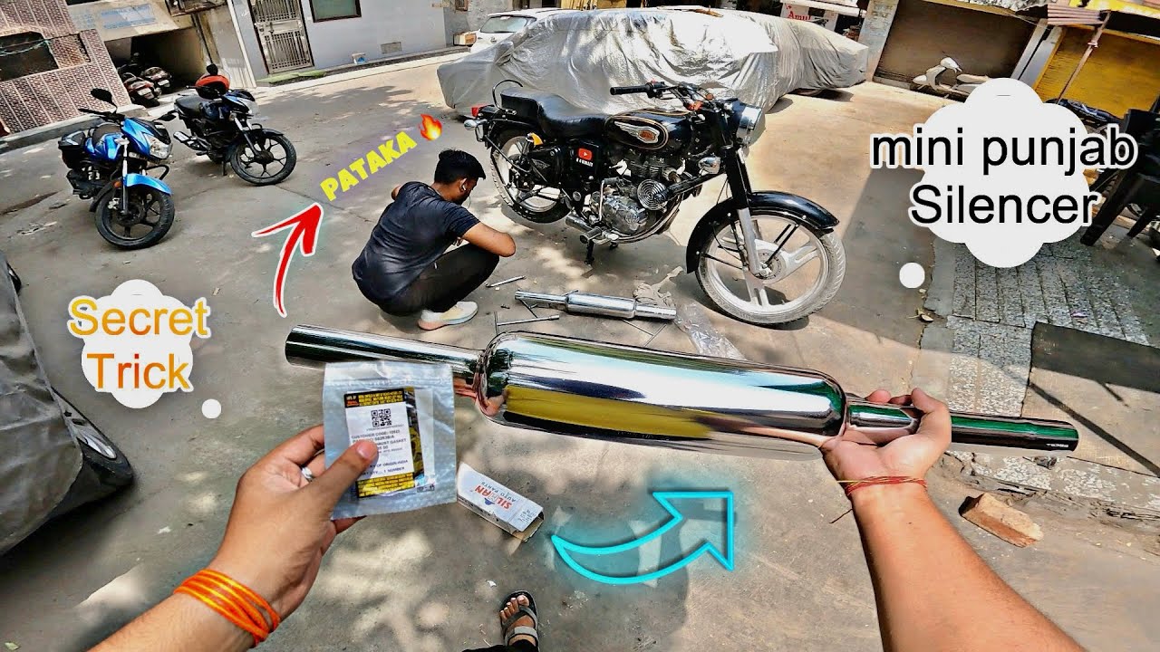Mini Punjab Silencer For Bullet Standard 350 🔥❤️ | Pataka Silencer For Bullet 350 | @b4bullet 