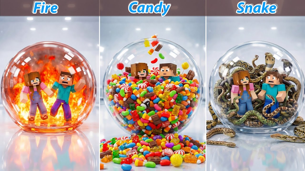 A Couple Is Trapped Inside a Dangerous Sphere 😱😨 | a Fun Minecraft Simulation | Funny ZenCraft