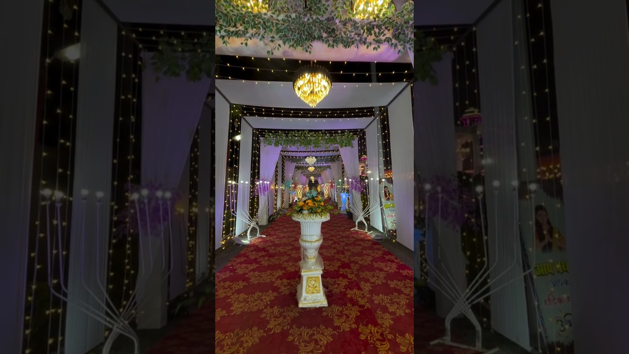 Gallery light decoration ideas 💡 and flowers 🌺 decoration design #trandingshorts #decoration #light