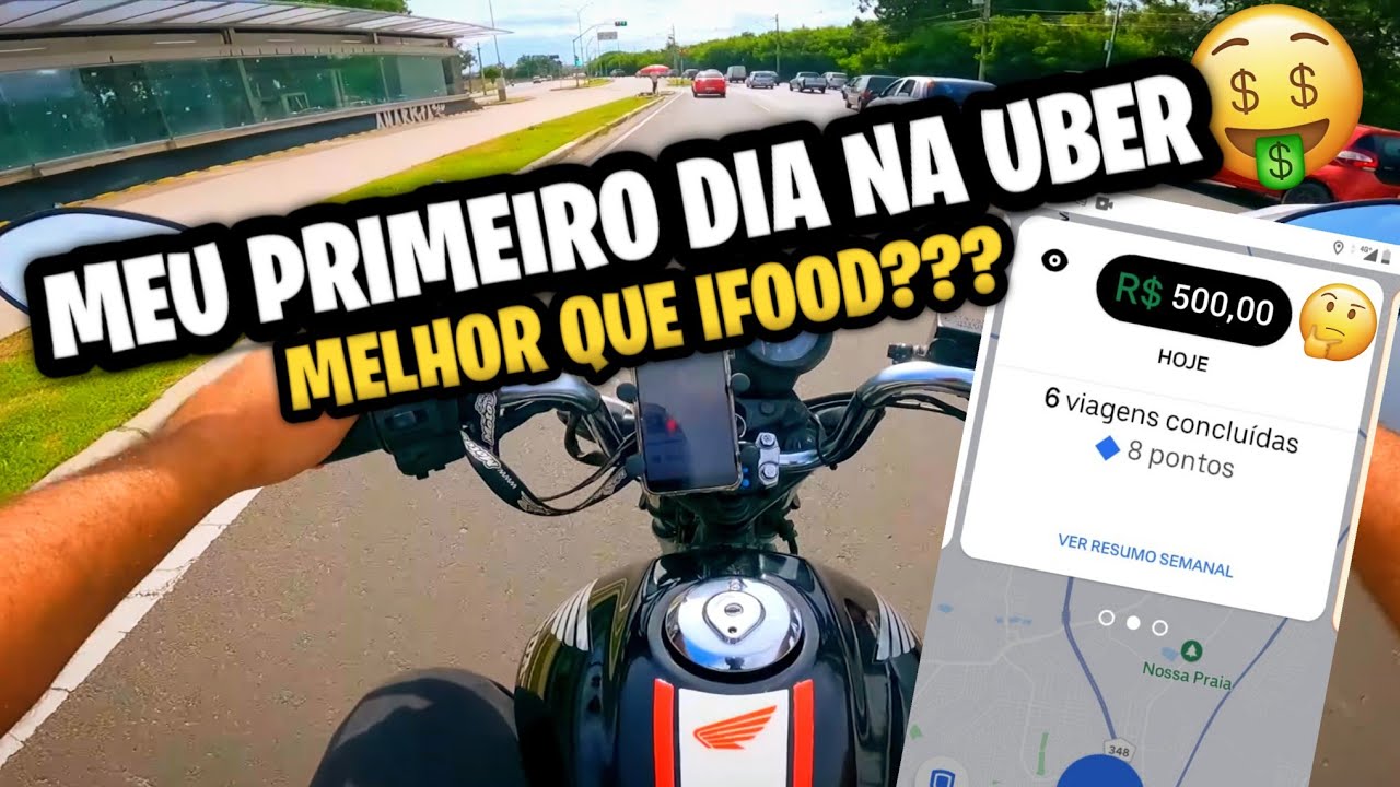 MEU PRIMEIRO DIA NA UBER!!! 🤑  (Uber moto, Uber flash, Uber entregas)