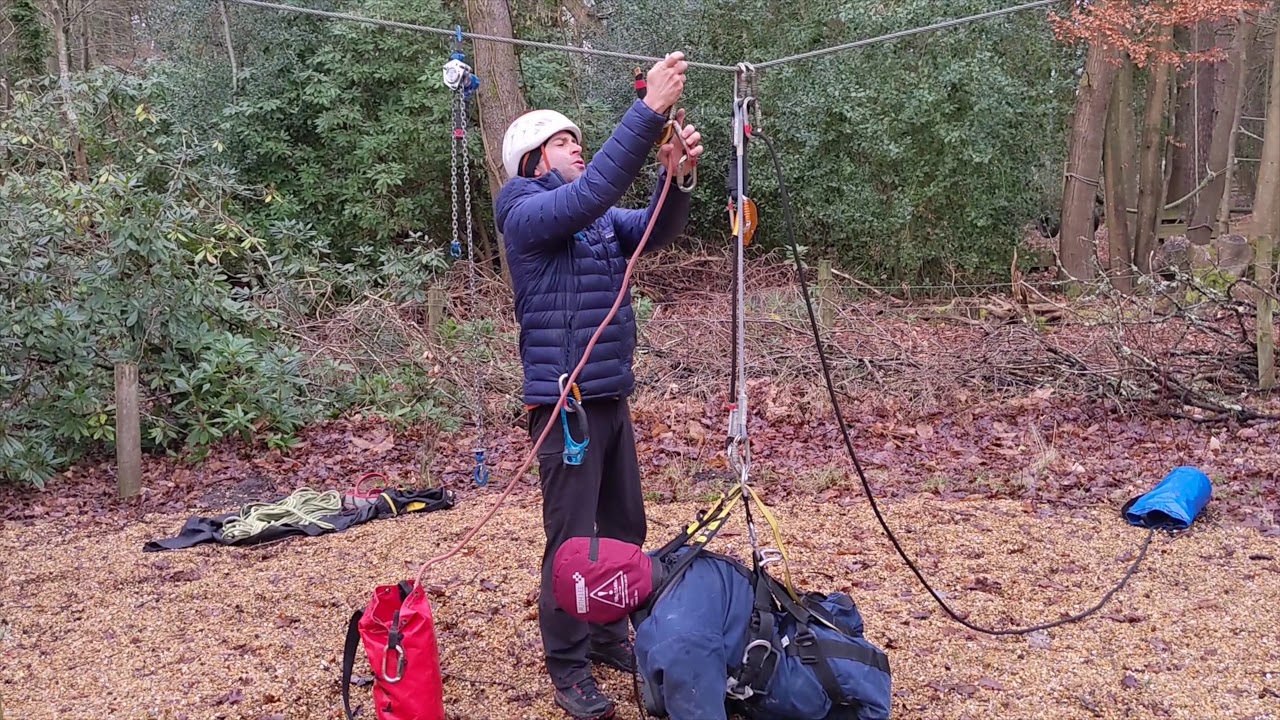 Passive rescue for a high ropes course