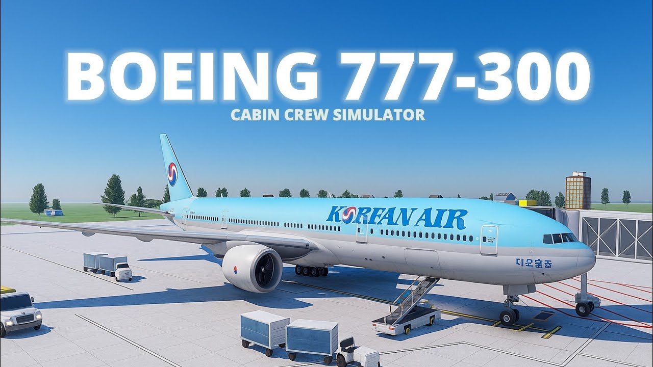ROBLOX - Cabin Crew Simulator Boeing 777-300 Real sound with a KOREAN AIR