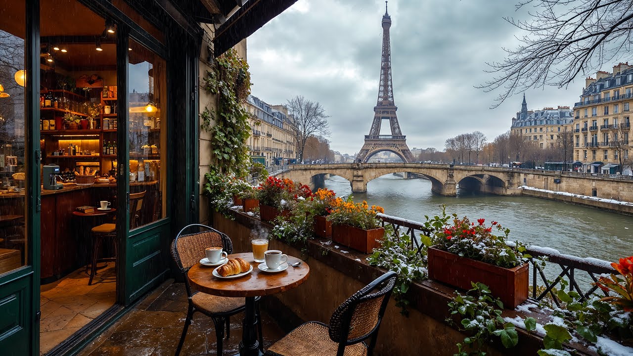 Winter Morning Jazz at Paris Café Shop ☕ Smooth Jazz Instrumental Music for Relaxing & Calm