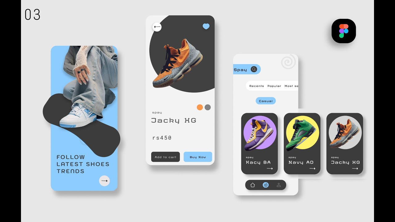 Shoes App UI/UX – Part 3 | Final Screens & Prototype #appdesign #designs