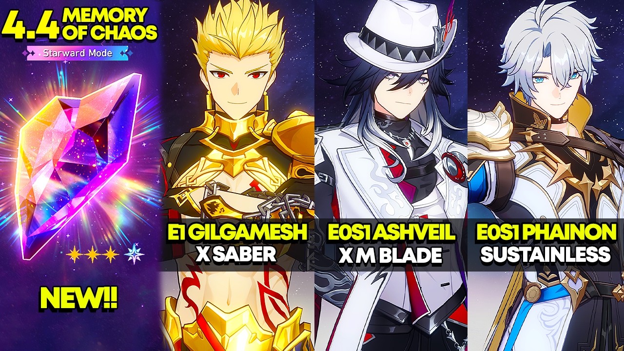 E1 Gilgamesh, E0S1 Ashveil, E0S1 Phainon | Memory of Chaos 12: Starward Mode | HSR 4.4