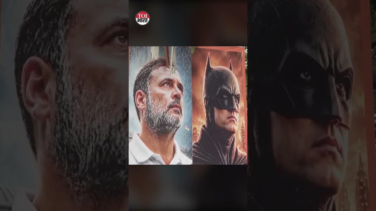 &lsquo;Real-Life Batman&rsquo;: Rahul Gandhi's Superhero Posters Appear Outside Congress HQ In Delhi