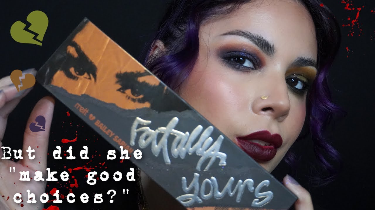 Melt Cosmetics x Bailey Sarian Fatally Yours swatches and 2 eye looks