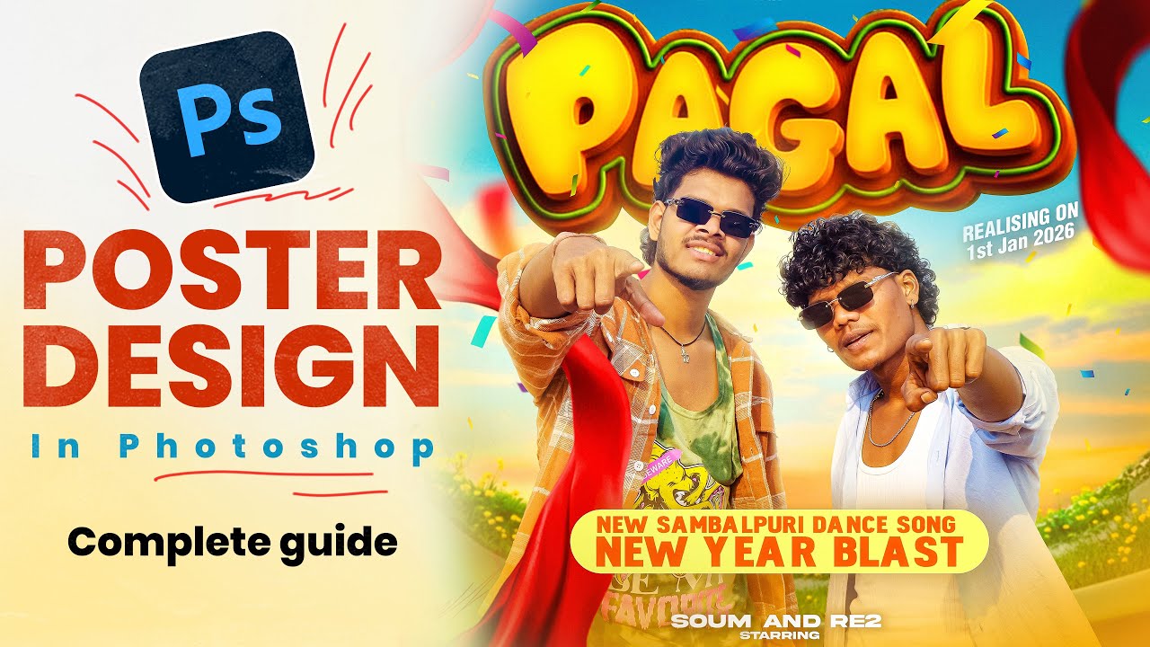 Design Posters Like a PRO 🔥 Photoshop Tutorial (2026)