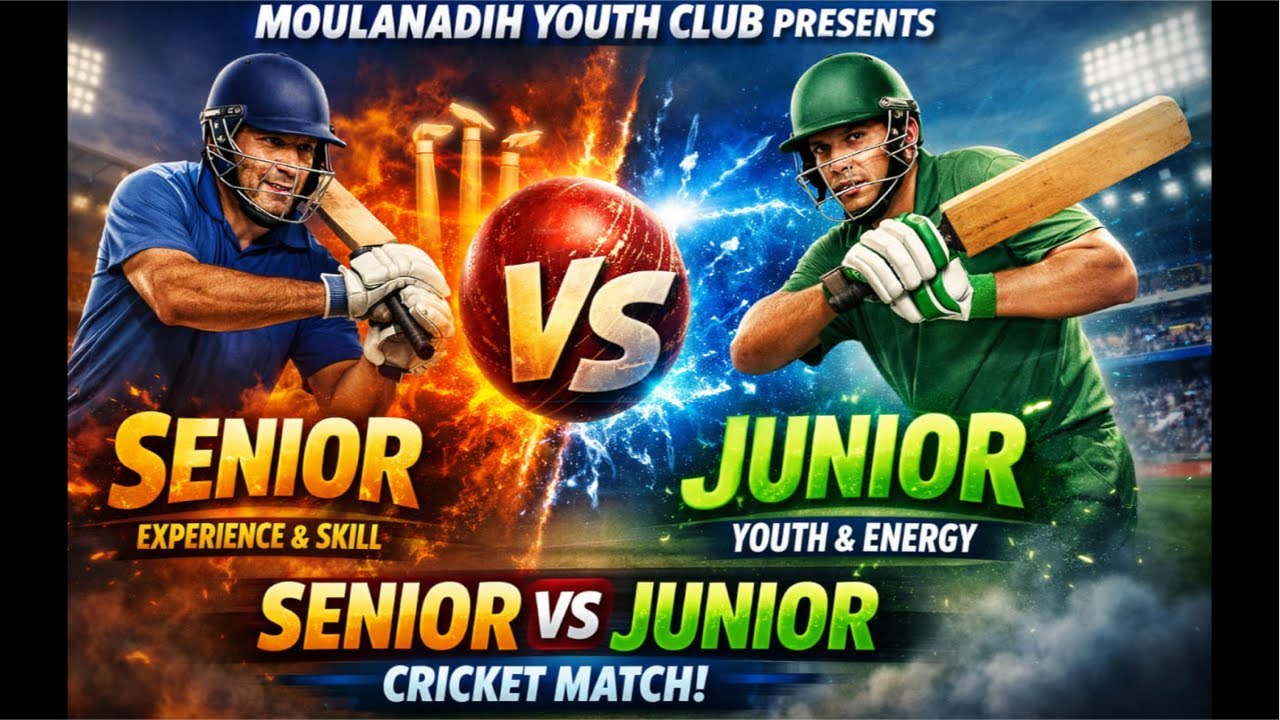 Senior Vs Junior | Moulanadih Youth Club #cricket #cricketmatch #live #tenniscricketliv #livematch