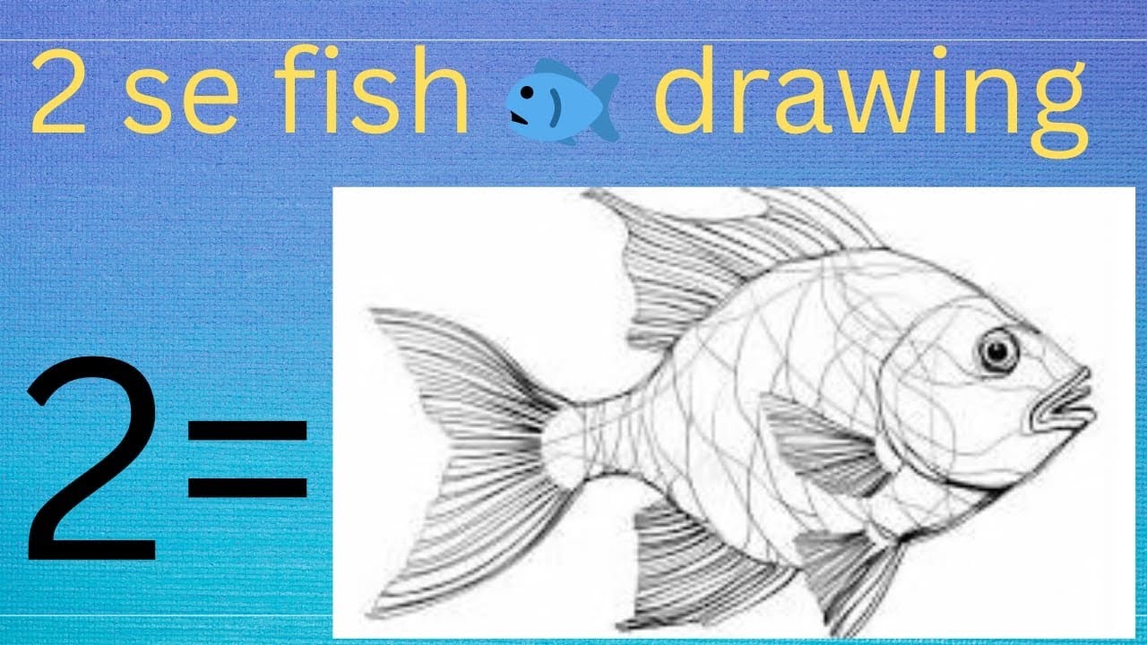 2 से मछली बनाना सीखें 🐟 | How to draw a Fish from number 2 | Easy Drawing Trick
