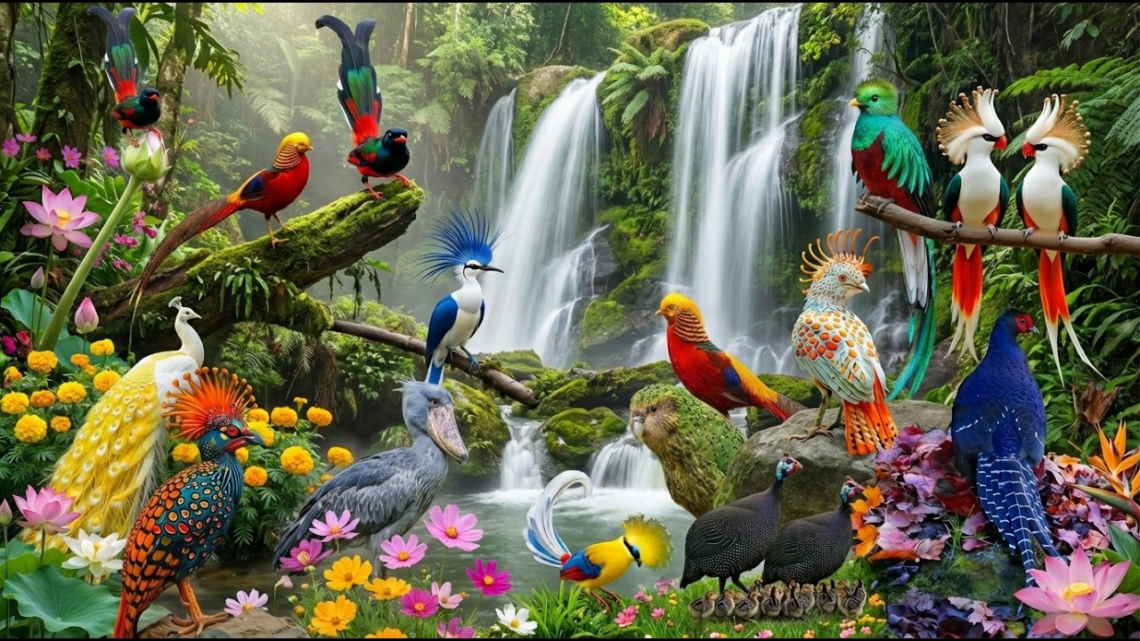 Relaxing Exotic Bird Songs in Jungle 🦚🦩🦜🦅🌳🍀#AnxietyRelief #BirdLife #WildBirds #Birdsong #Bird