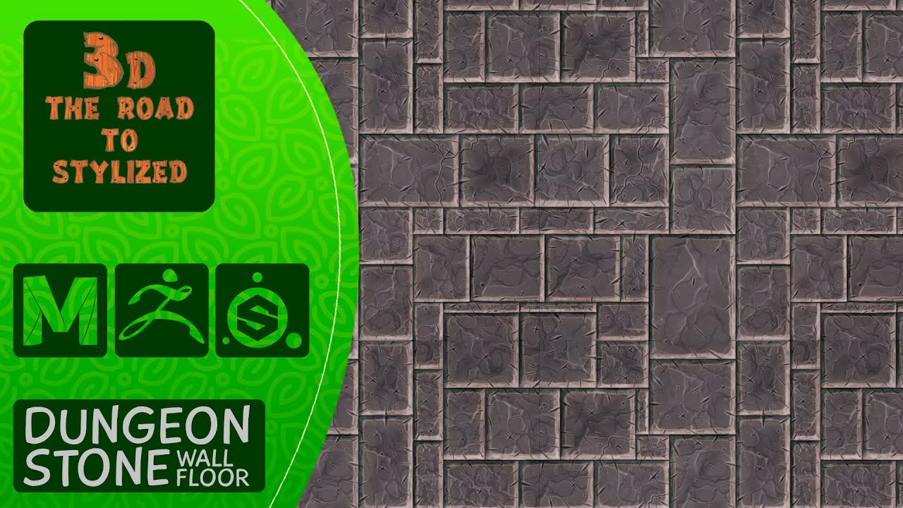 Maya, Zbrush, Substance_Painter, Stylized Tiling Texture Stone Floor/Wall, Modeling, Sculpting
