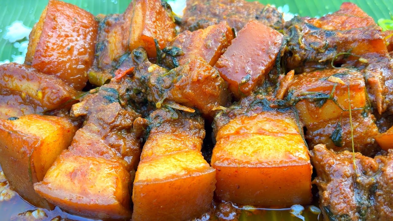 Big Gahori Make A Tasty Recipe | Banaya Super Pork Curry & Eating so YUMMY Food | Pork Mukbang 