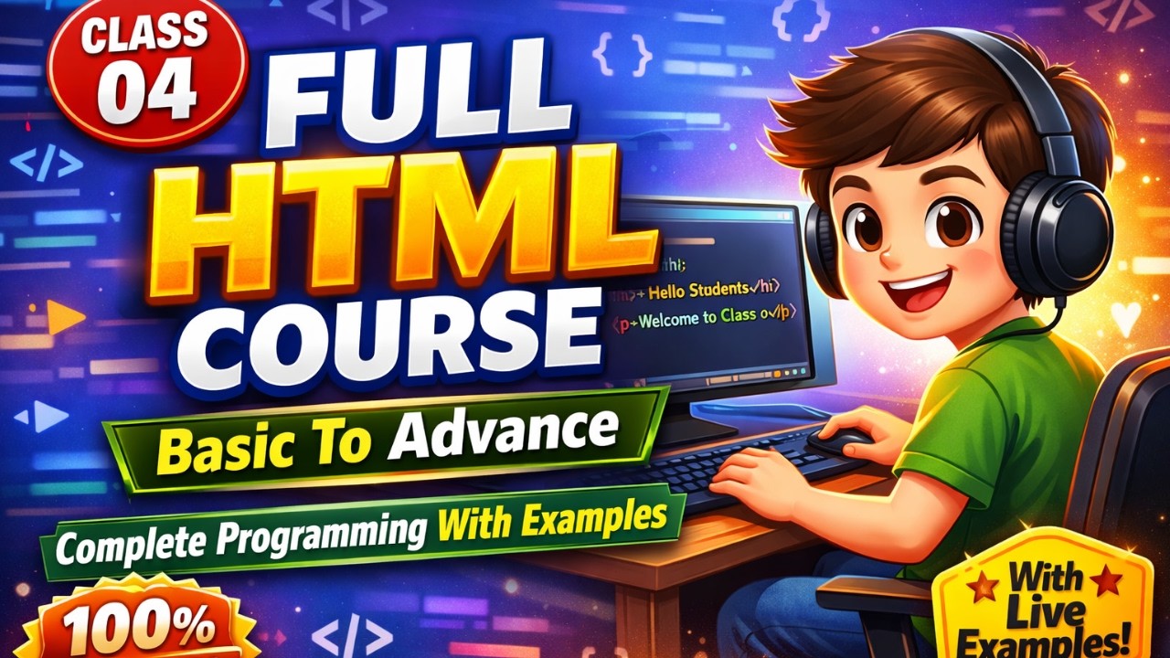 Welcome to Class 04 – Full HTML Course (Basic To Advance) 💻🔥