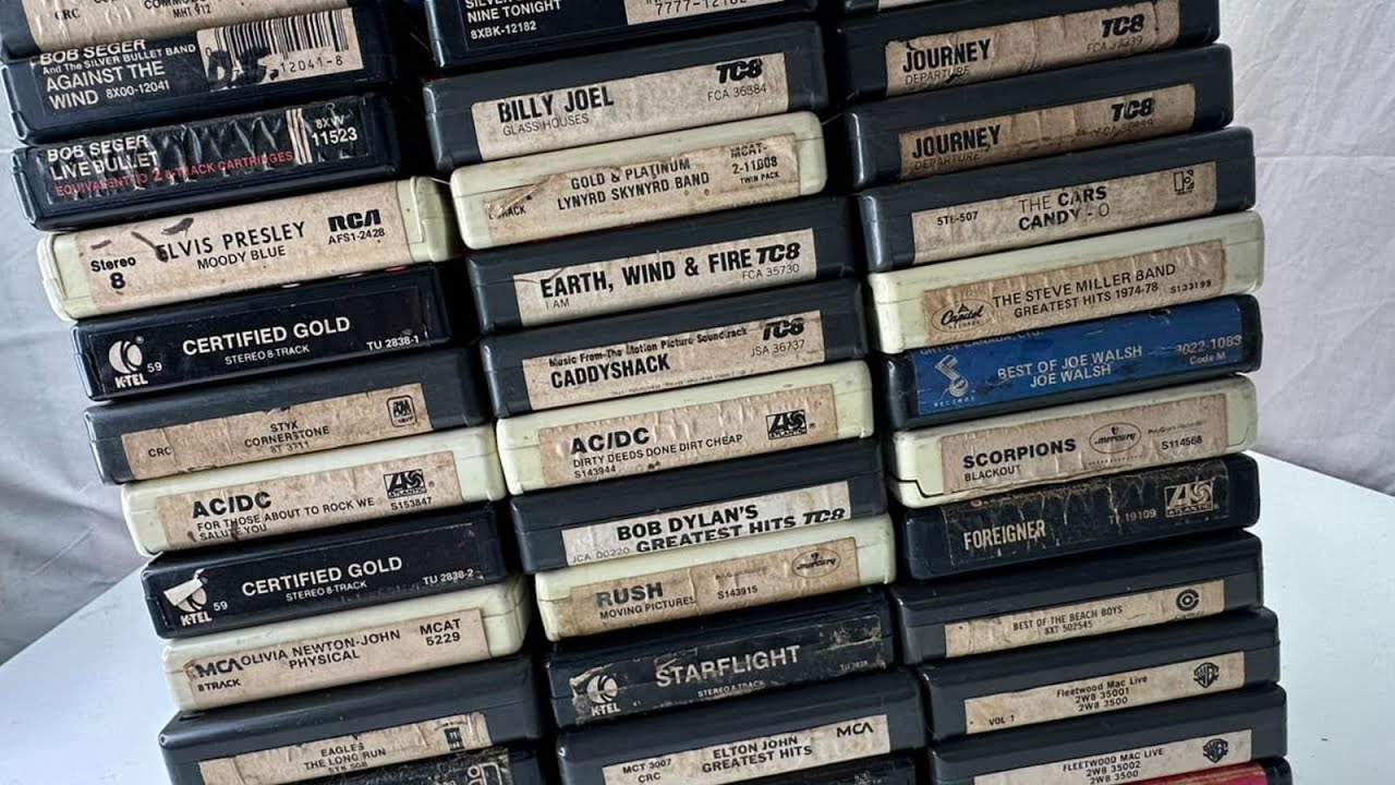 Making Money Stacks: Classic Rock Lot of 8-Track Tapes - Kiss Seger Styx AC/DC Scorpions Rush Geils