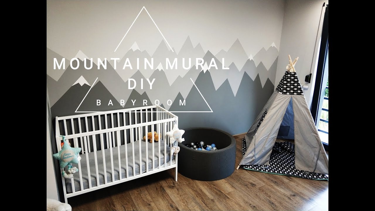Babyroom Mountain Mural Painting DIY Timelapse