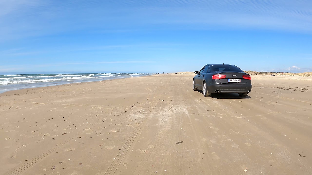 Driving on the beach from Blokhus to Løkken, Denmark
