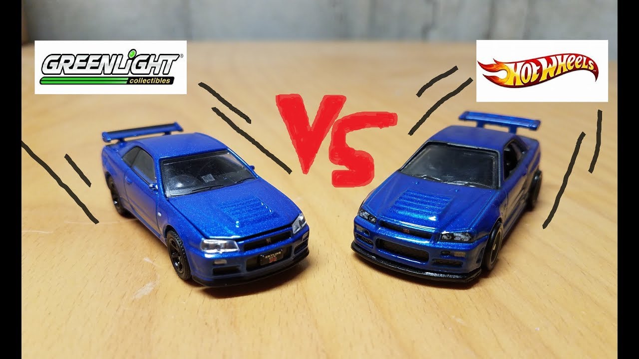 ホットウィール vs グリーンライト比較 - 日産スカイライン GT-R R34