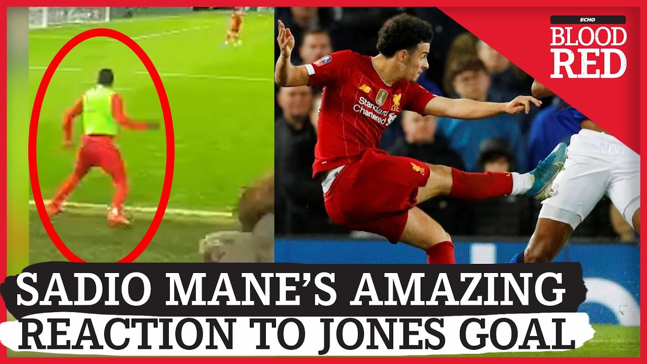 Sadio Mane's amazing reaction to Curtis Jones' stunner | Liverpool 1-0 Everton