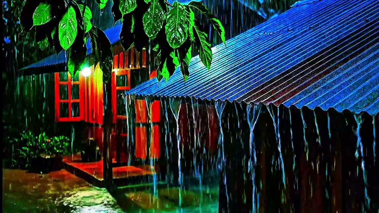 3 hour heavy rain sound