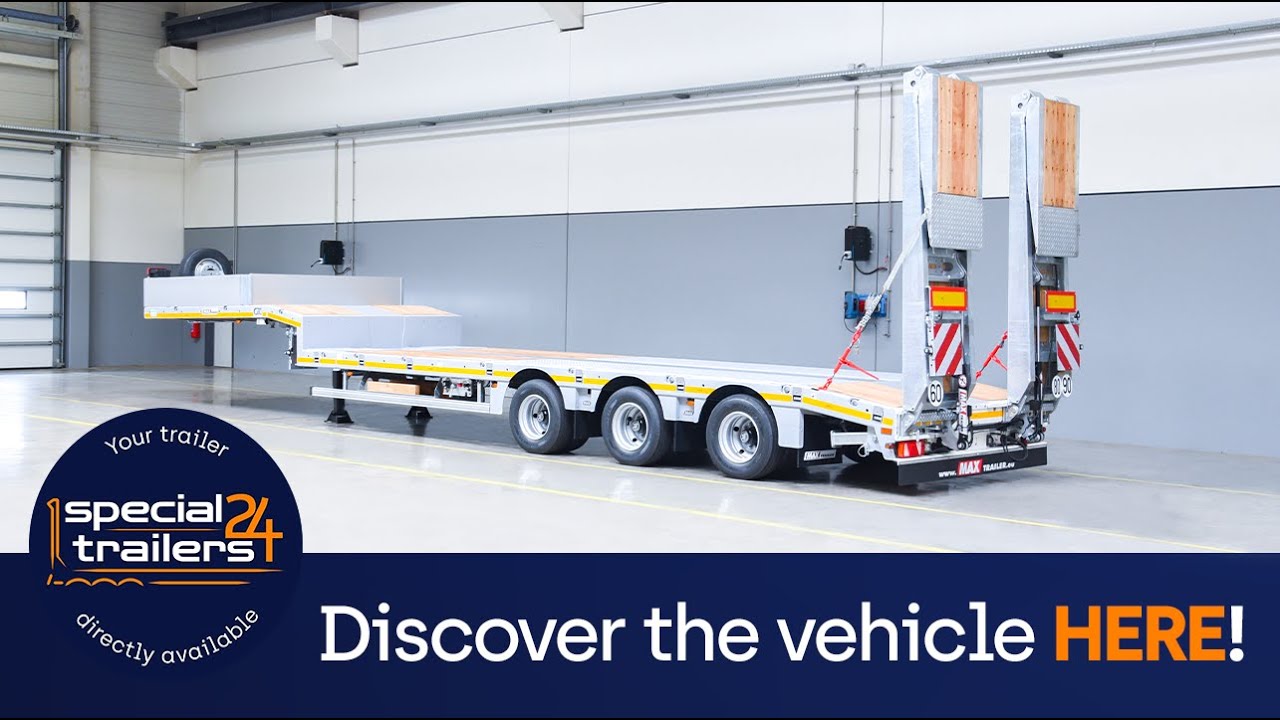 MAX Trailer - MAX110 extendable semi trailer w/ 3 axles & double ramps