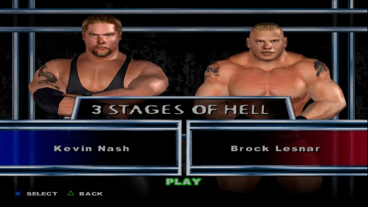 WWE SmackDown! Here Comes the Pain - Kevin Nash VS Brock Lesnar (3 STAGES OF HELL)