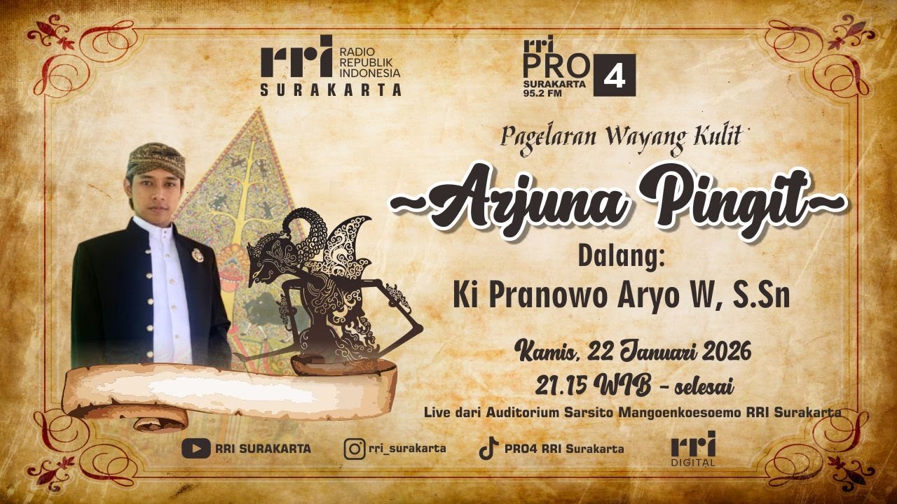 🔴LIVE Streaming Pagelaran Wayang Kulit RRI Surakarta Dengan Lakon 