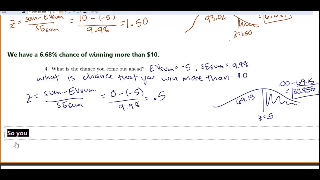 STAT 1040 &mdash; Глава 17. Ожидаемое значение и стандартная ошибка. ОБЗОР.