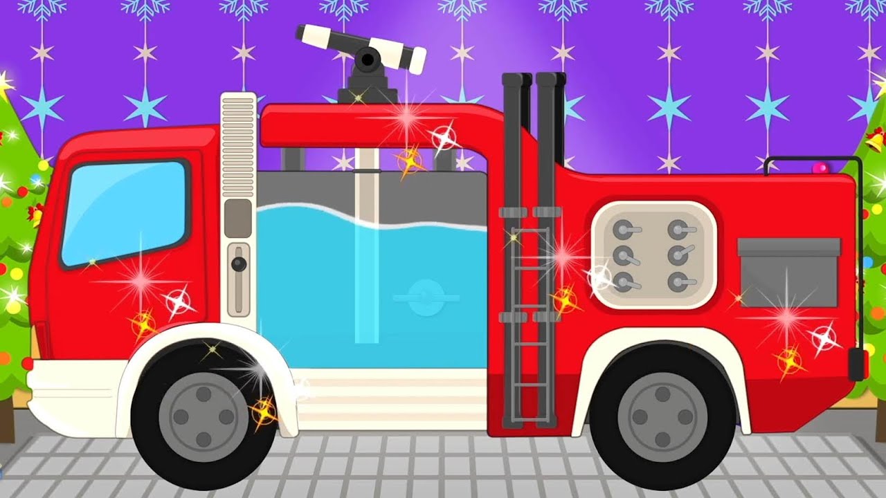 Fire Truck, Car Garage Videos And Animated Cartoons for Children