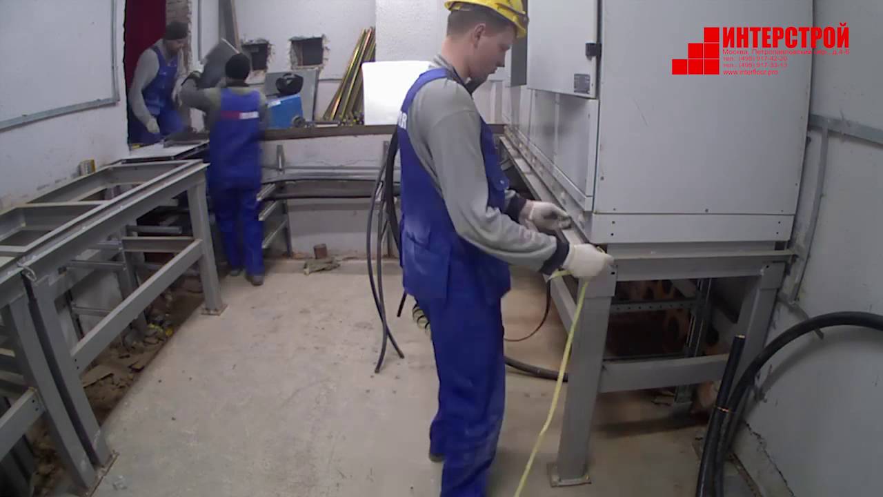 Монтаж системы фальшпола INTERFLOOR