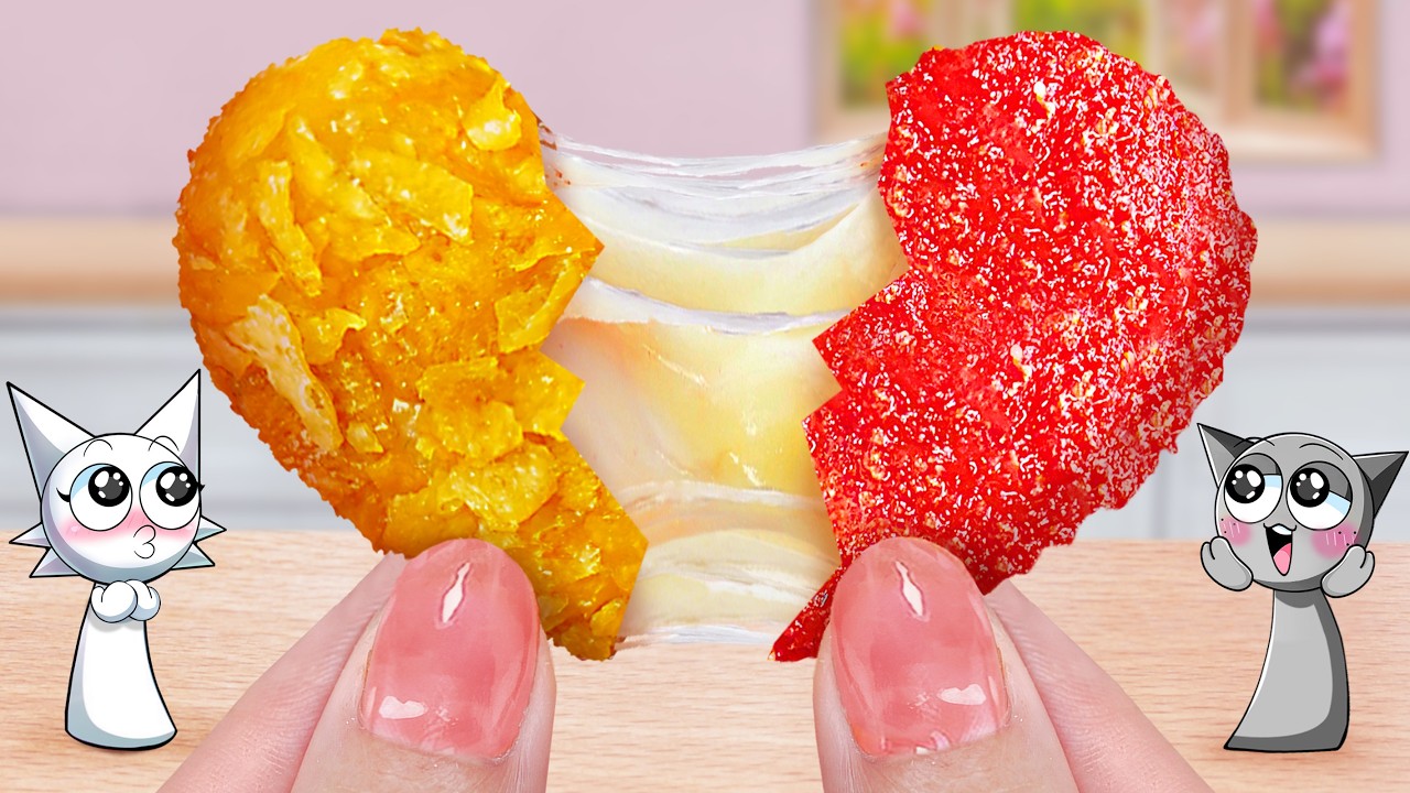 Easy Fried Chicken Recipe 💛 Miniature Fried Crispy Chicken Nuggets Heart Shape ❤️ Sunny Tiny Food