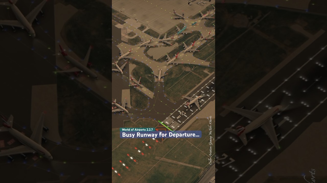 Busy Runway for Departure! World of Airports WoA 2.2.7 New Bug Fix Updates at Heathrow LHR! #Shorts