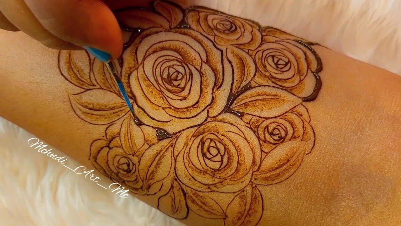 4 Different Style Realistic Flower Pattern With Very Easy Step | Easy Trick Mehndi | Mehndi Art Me