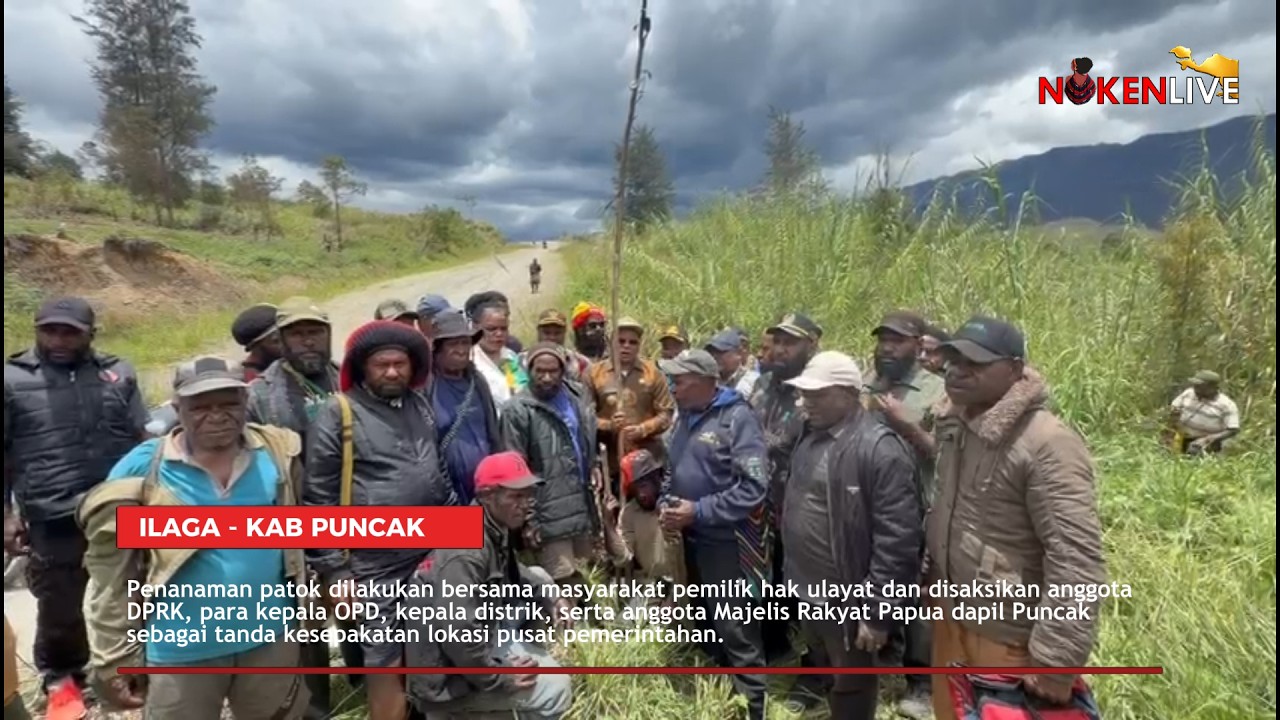 Bupati Elvis Tabuni dan Ketua DPRK Tanam Patok Batas Lokasi Kantor Bupati dan DPRK Puncak