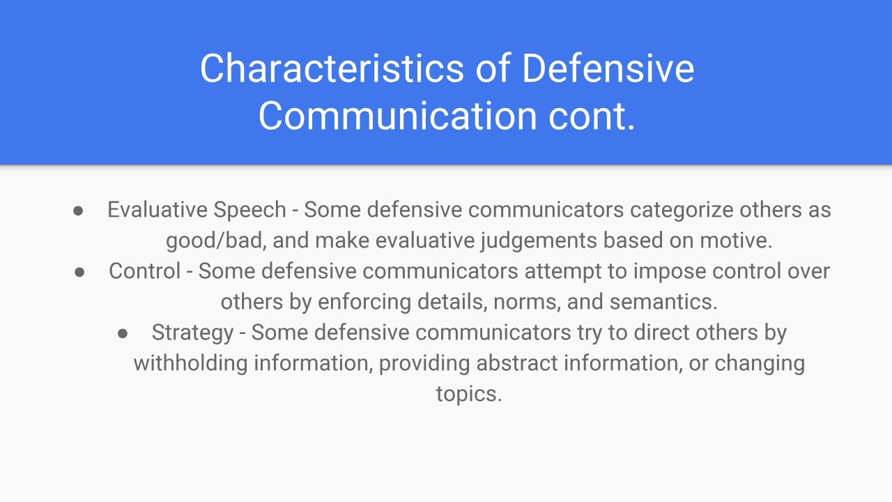 What is Defensive Communication?